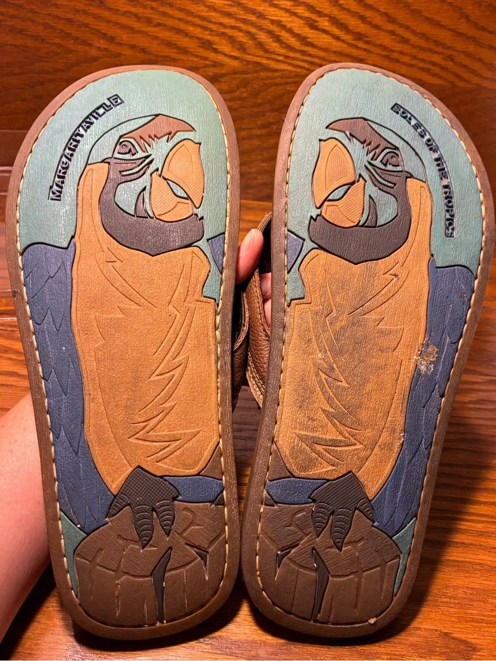 Margaritaville Brown Leather Flip Flop Sandals Jimmy Buffett Men’s 11